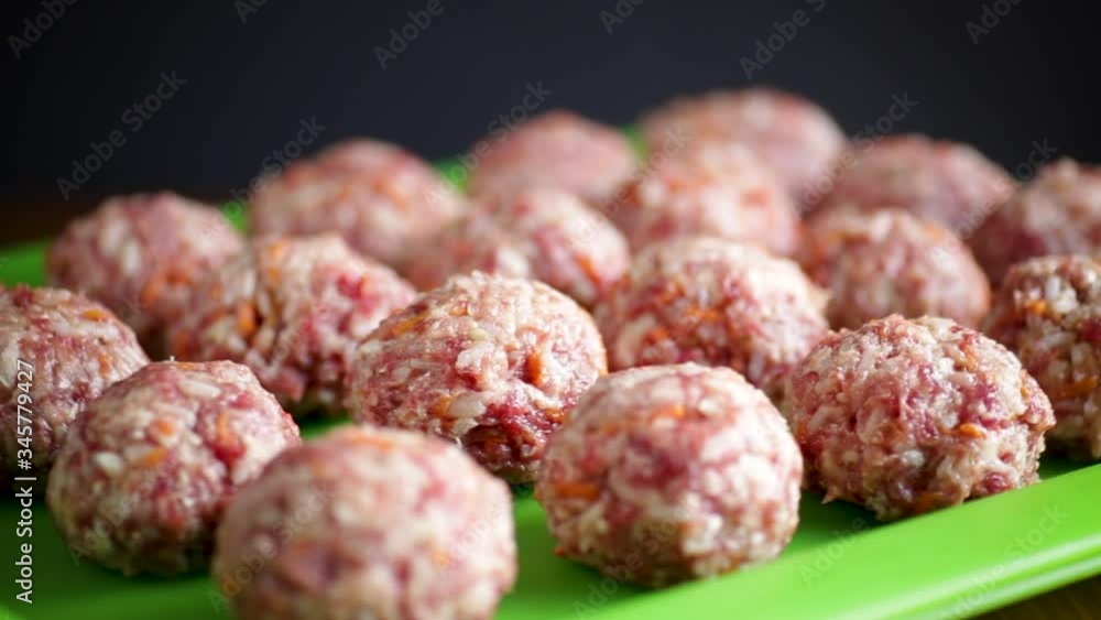 frozen raw meatballs from beef and pork with carrots and rice frozen raw meatballs from beef and pork with carrots and rice