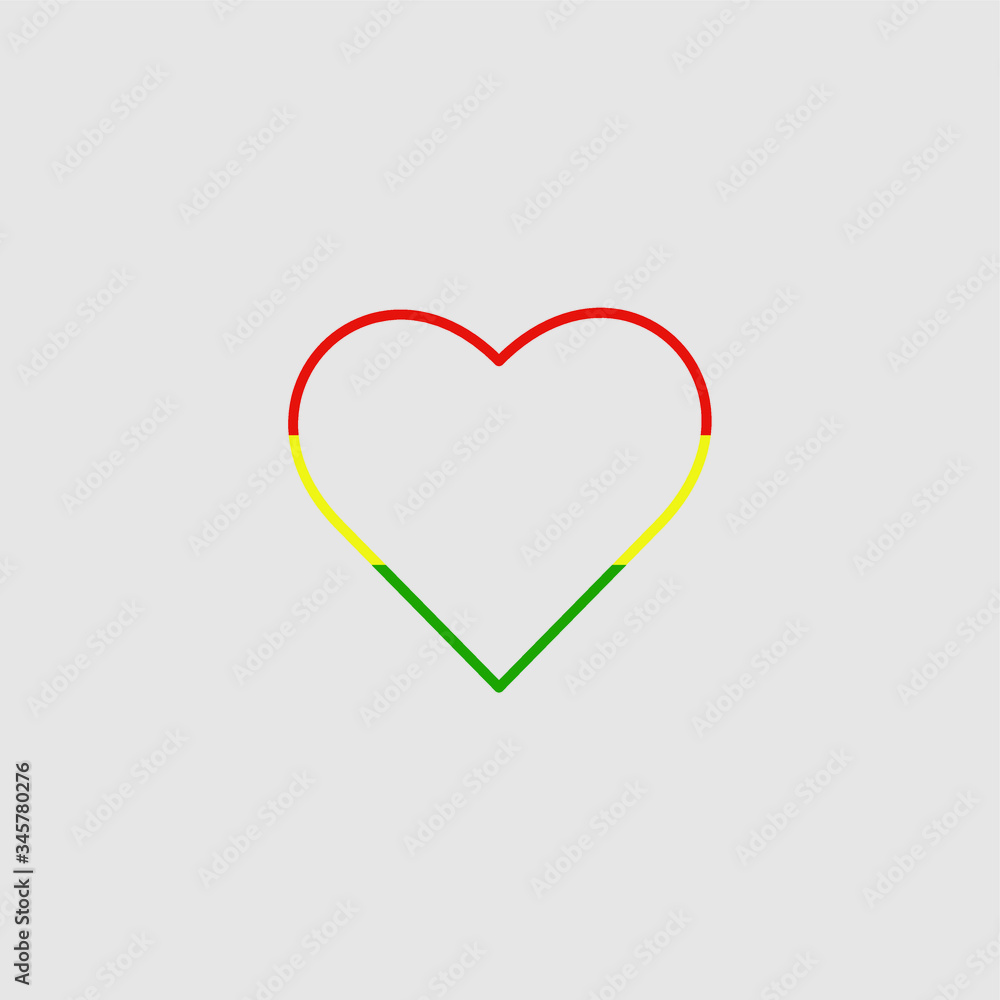 ghana flag heart graphic element Illustration template design