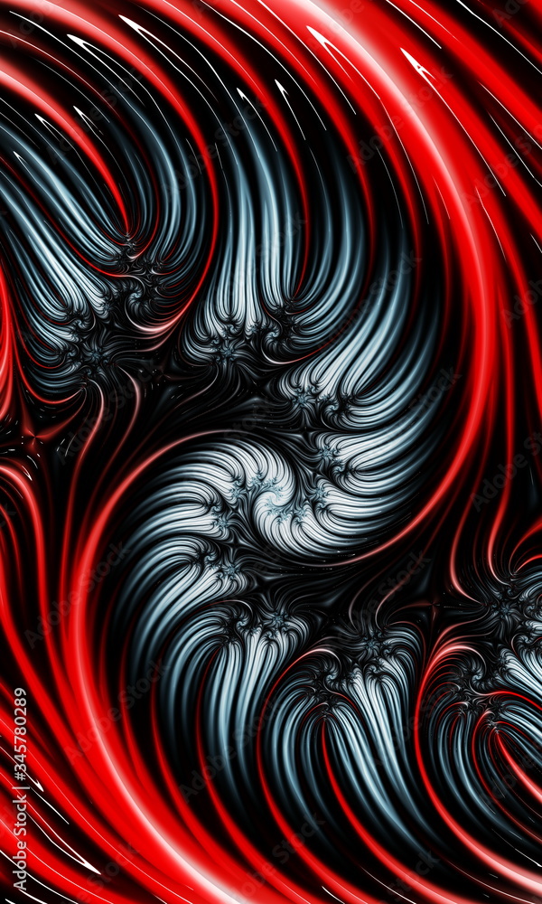 Fractal 3d image, black-red, with a pattern for a tattoo Stock Illustration  | Adobe Stock