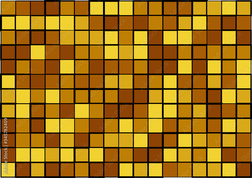 Fototapeta premium Artistic modern vector background from shades of golden colors random mosaic pattern with random sized black borders, useful for art, backgrounds, wallpapers and wrapping papers, etc