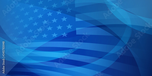 USA independence day abstract background with elements of the american flag in blue colors