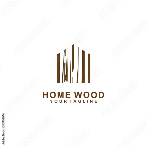 home wood logo icon vector
