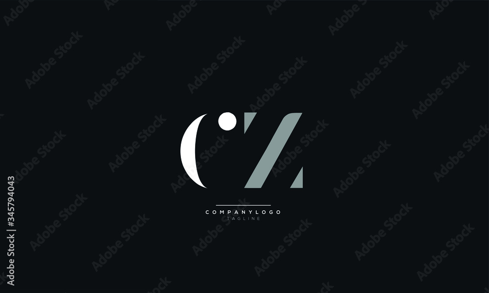 CZ Letter Logo Design Icon Vector Symbol - obrazy, fototapety, plakaty 