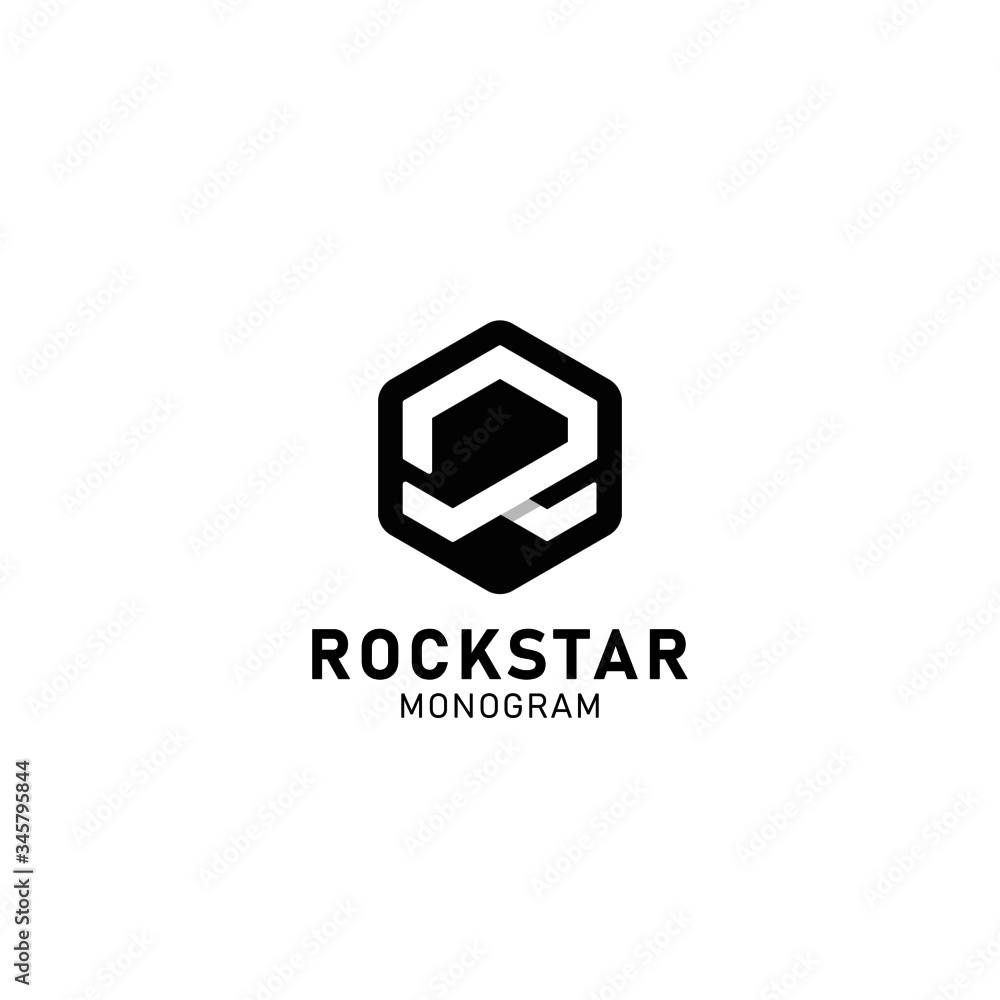 Initial R rockstar monogram logo design Initial R rockstar monogram logo design