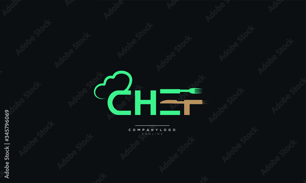 An abstract food chef icon logo design template An abstract food chef icon logo design template