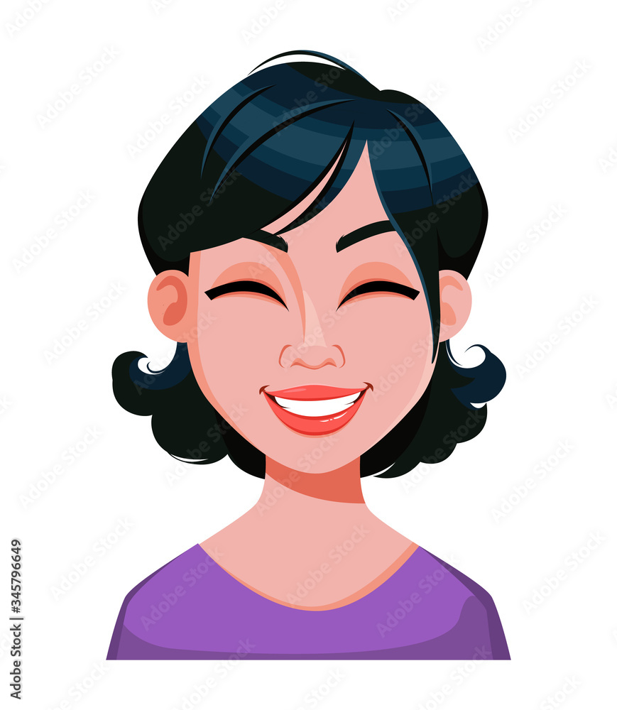 Face expression of woman with stylish haircut Face expression of woman with stylish haircut