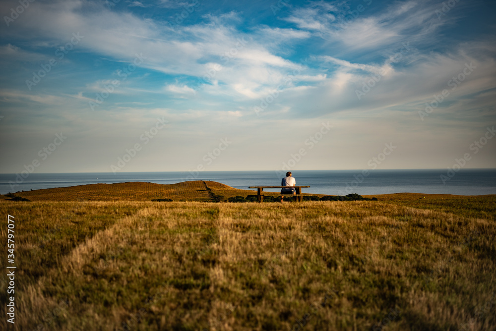 Man on Bench in the South of England Man on Bench in the South of England