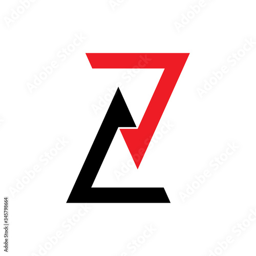 CJ or LJ letter with number 7 logo design vector photo