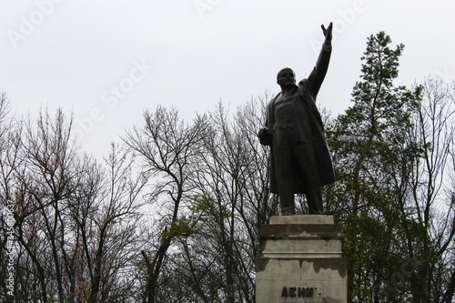 Lipcani, Moldova March 21, 2020 One of the last surviving monuments in the country to Vladimir Ilyich Lenin photo