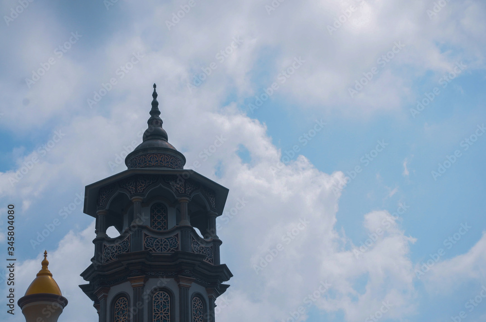 church tower with blue sky