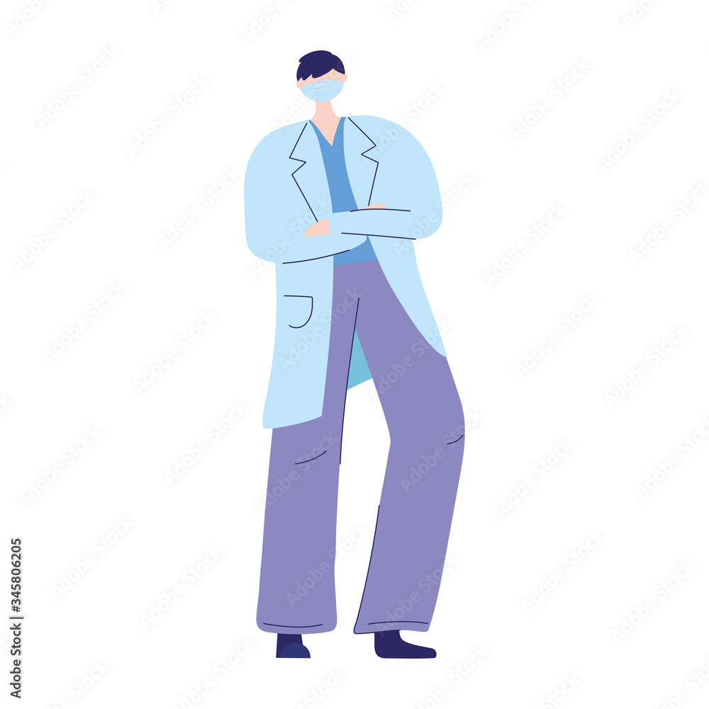 professional doctor wearing medical mask and crossed arms professional doctor wearing medical mask and crossed arms
