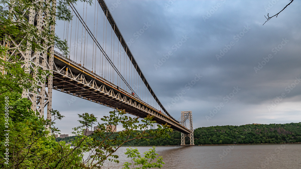 suspension bridge over the river
