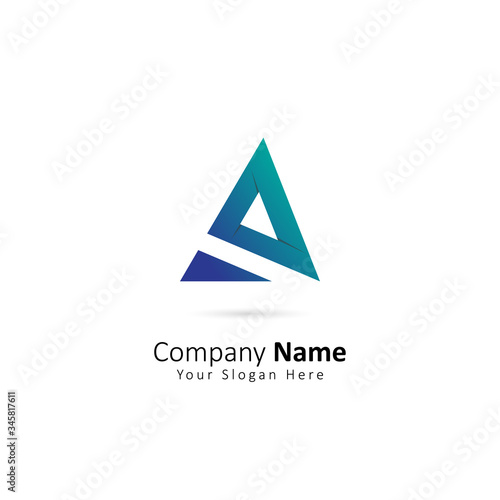 Initial Letter A Logo Triangle Concept. Design Vector Illustration Letter A Logo For Company
