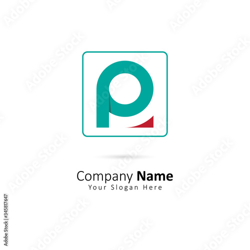 Abstract Initial Letter A Or P Logo with Square Element. Design vector illustration Template