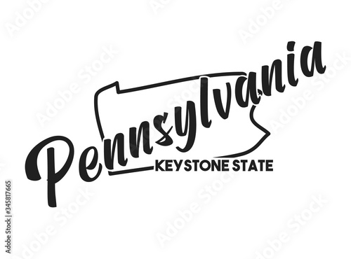Canvas-taulu Pennsylvania vector silhouette