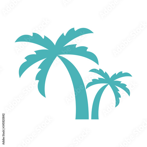 tropical trees palms isolated icons