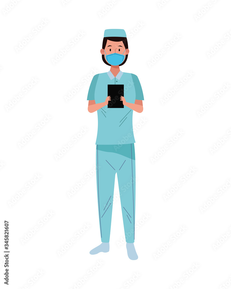nurse female worker using face mask for covid19 nurse female worker using face mask for covid19