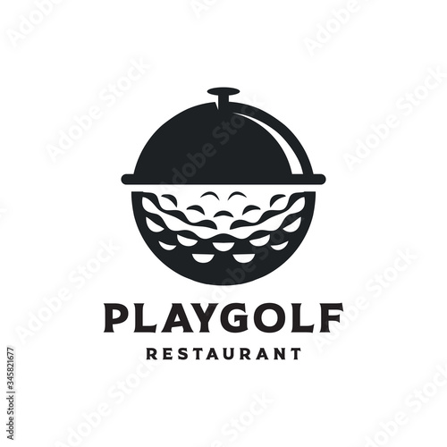 Golf  restaurant logo design vector creative illustration