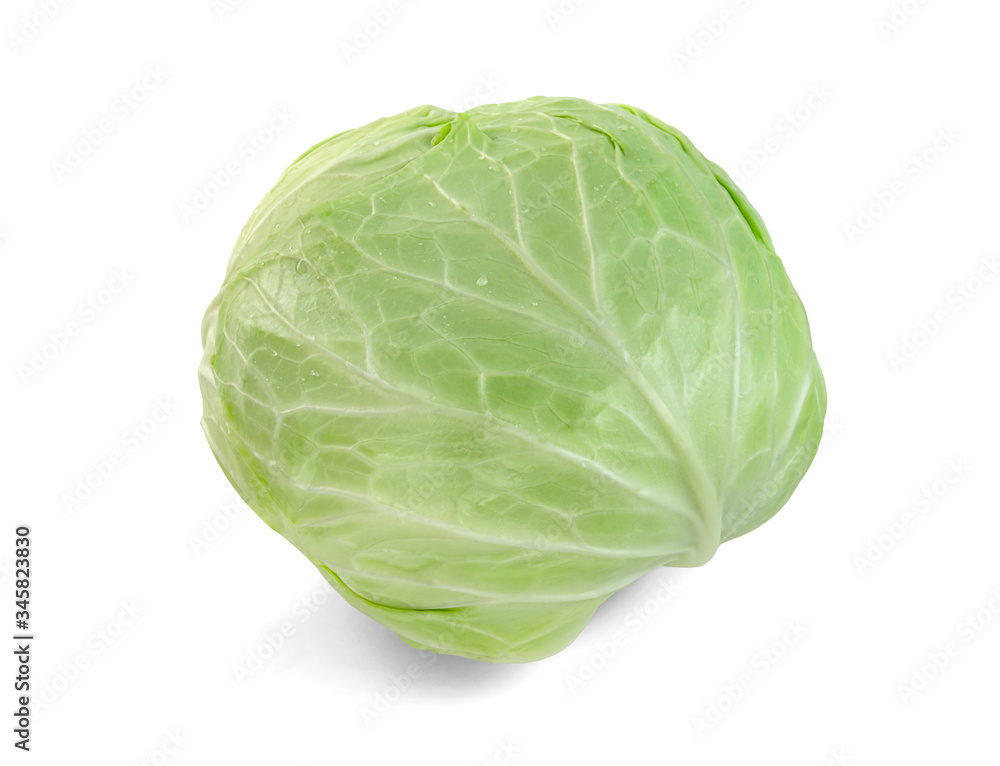 cabbage isolated on white background ,Green leaves pattern cabbage isolated on white background ,Green leaves pattern