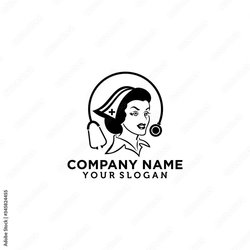 Nurse logo vector icon design illustration, international nursing day symbol, logo, concept Nurse logo vector icon design illustration, international nursing day symbol, logo, concept