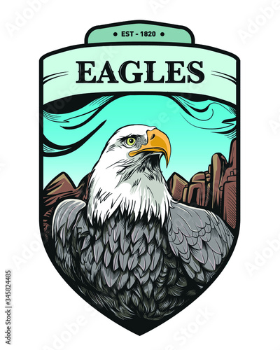 Eagle Badge - Colored Vector Drawing