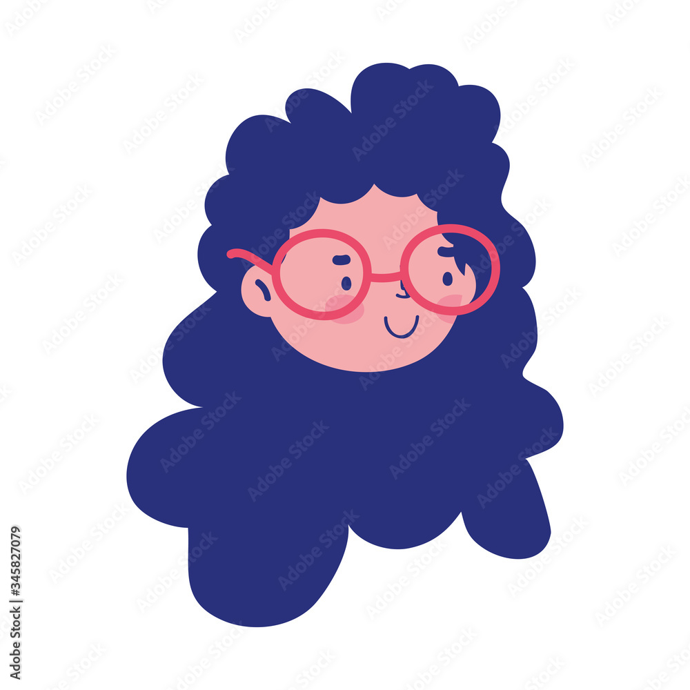 Fototapeta premium girl face character isolated icon on white background