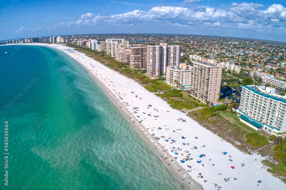 Aerial View of Marco Island, A popular Tourist Town in Florida - obrazy, fototapety, plakaty 