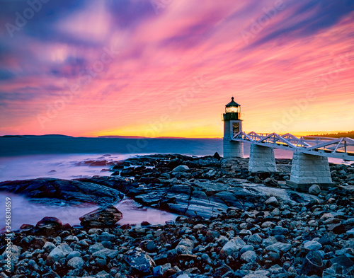 Sunrise at Marshall Point Lighthouse, Port Clyde, Maine.