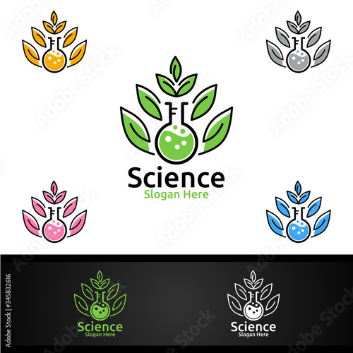 Organic Science and Research Lab Logo for Microbiology, Biotechnology, Chemistry, or Education Design Concept