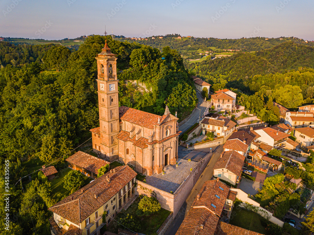 Aerial view of Aramengo, Province of Asti, Italy