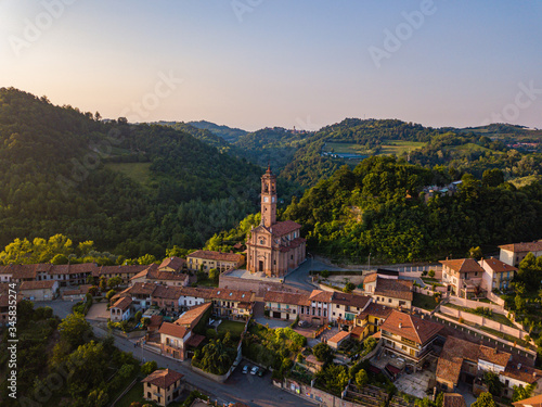 Canvas-taulu Aerial view of Aramengo, Province of Asti, Italy
