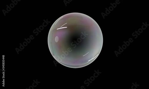 Air bubbles underwater  bubbles template isolated.  Transparent soap or water bubbles. 3d rendering