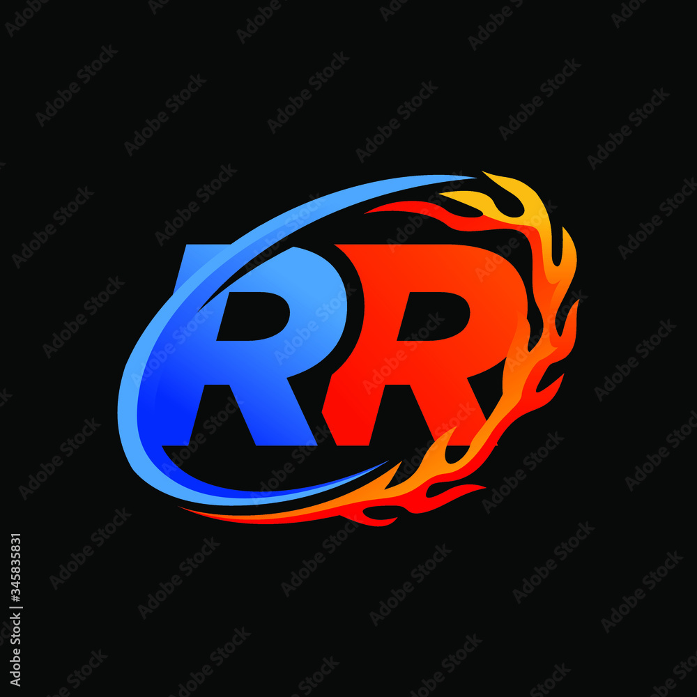 Obraz premium Initial Letters RR Fire Logo Design