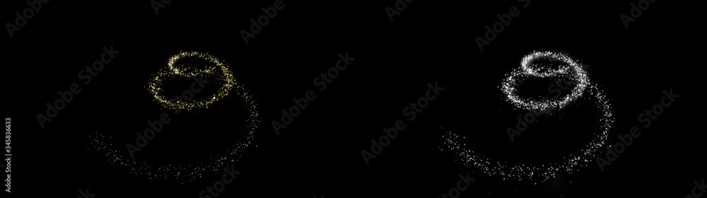 Golden particles. Glowing yellow bokeh Golden particles. Glowing yellow bokeh
