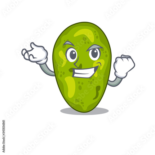 A dazzling cyanobacteria mascot design concept with happy face