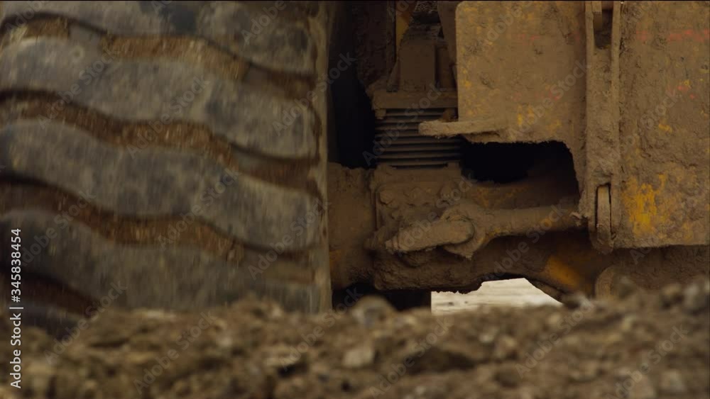 MS CU Rear view of dump truck unloading dirt MS CU Rear view of dump truck unloading dirt