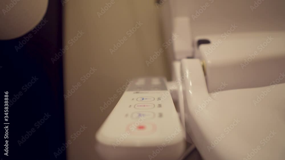 Shallow focus on Bidet Toilet Adapter Controls