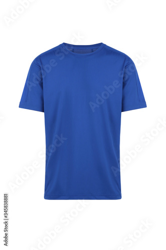 blue t-shirt, front view