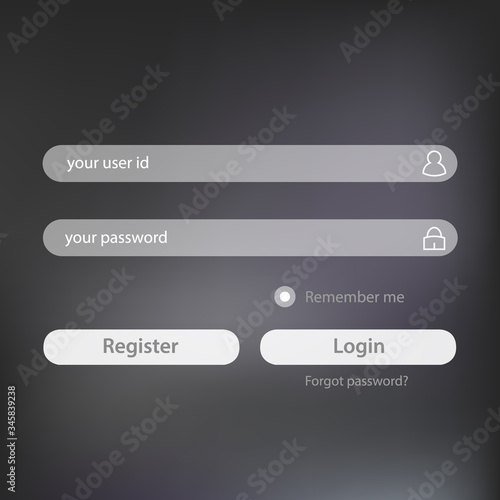 User Login and register user interface template. Vector Illustration