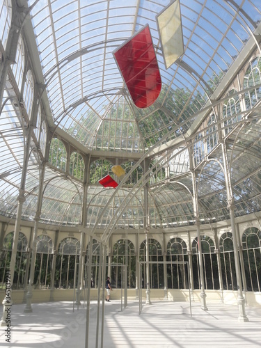 The Glass Palace = Palacio de Cristal - conservatory in Buen Retiro Park Madrid Spain