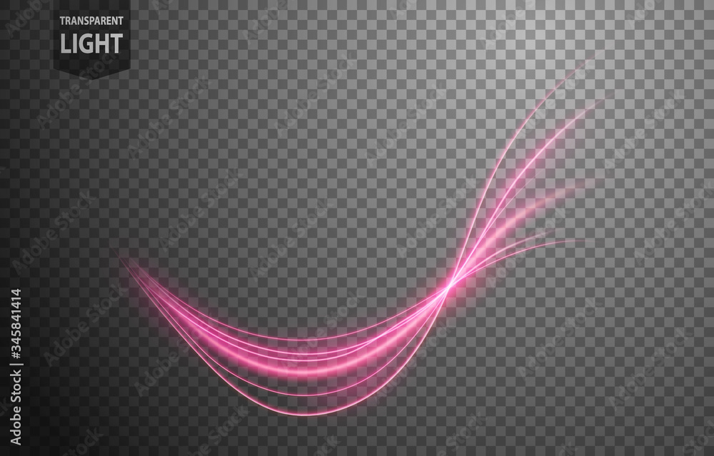 Abstract pink wavy line of light with a transparent background, isolated and easy to edit Abstract pink wavy line of light with a transparent background, isolated and easy to edit