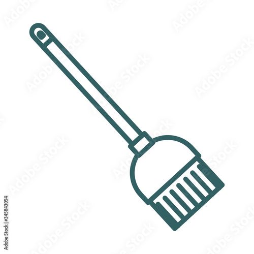 broom tool cleaning line style