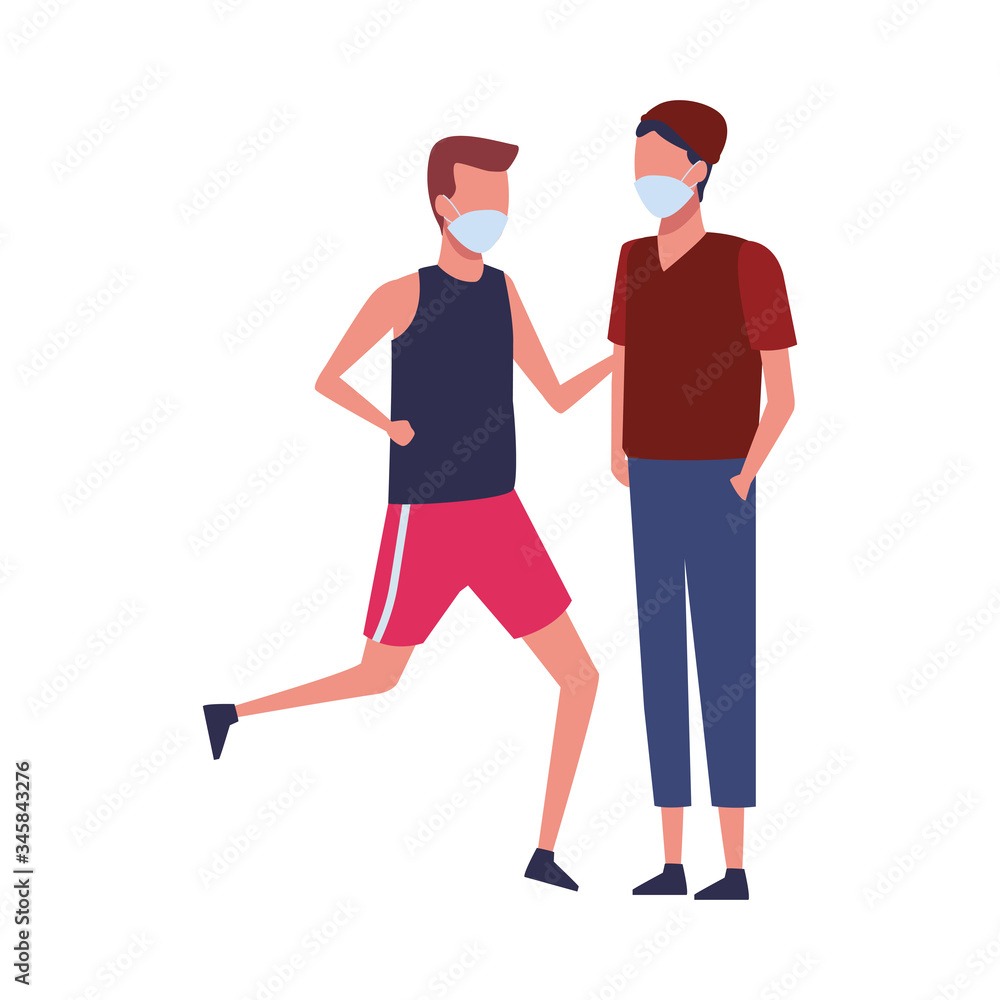 men using face masks for covid19