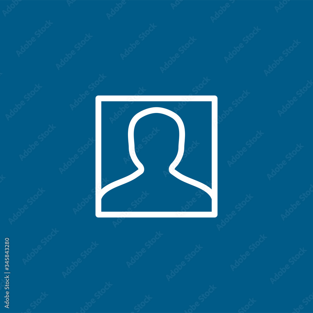 Avatar Line Icon On Blue Background. Blue Flat Style Vector Illustration Avatar Line Icon On Blue Background. Blue Flat Style Vector Illustration
