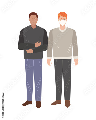 interracial men sick with covid19 symptoms
