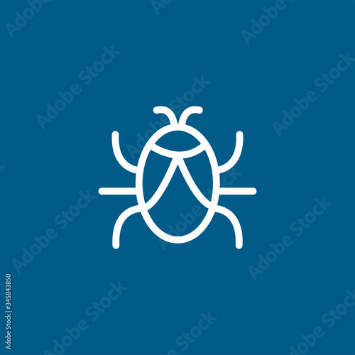 Bug Line Icon On Blue Background. Blue Flat Style Vector Illustration © Stock Ninja Studio