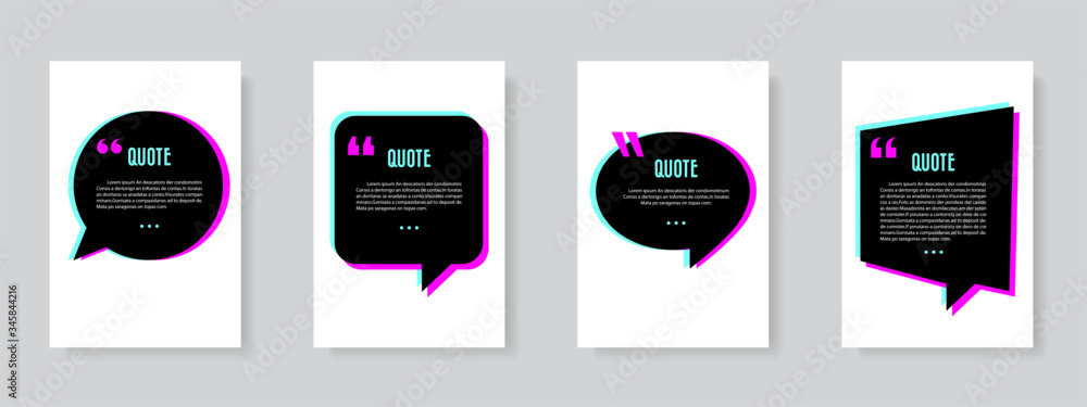 Quote speech bubble blank templates set. - obrazy, fototapety, plakaty 