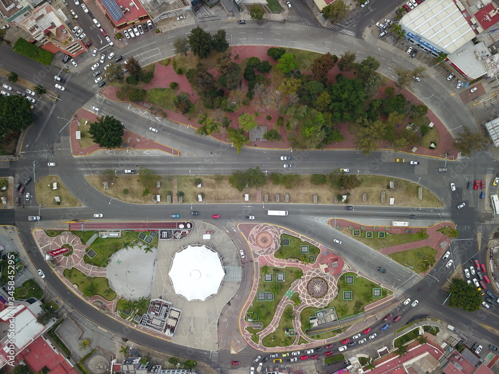 Lopez Mateos roundabout in the Guadalajara metropolitan area, Zenith View