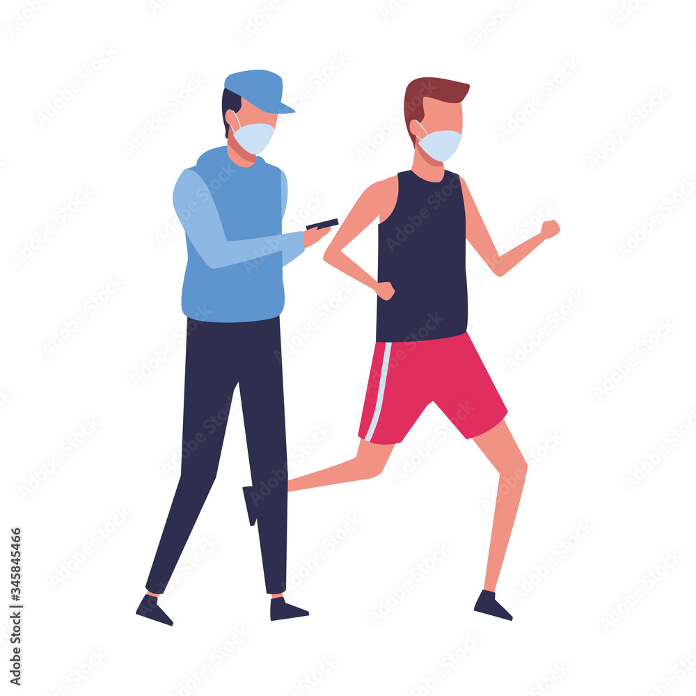 men using face masks for covid19