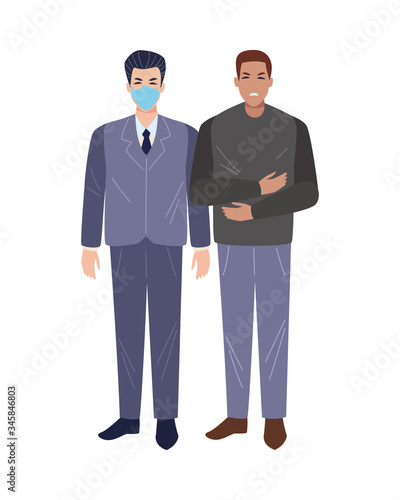 interracial men sick with covid19 symptoms